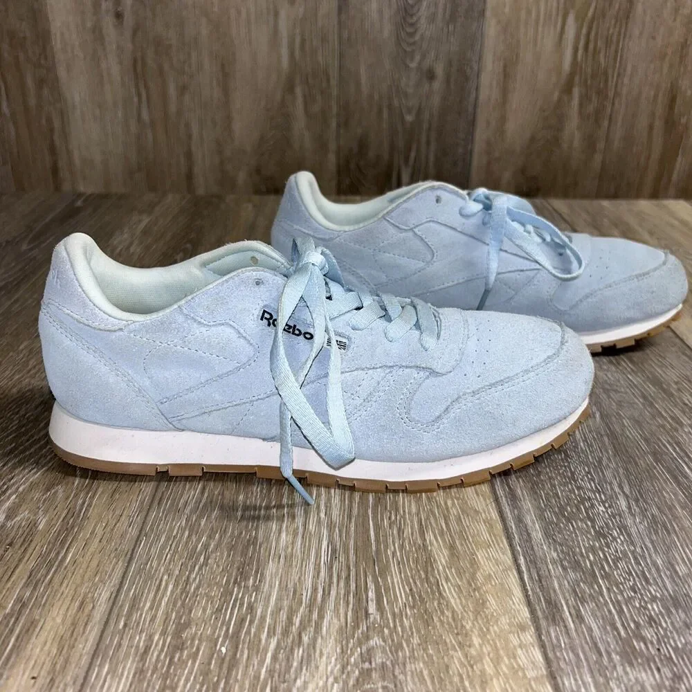 Reebok Classic 059503 Light Blue Suede Athletic Youth US Size 6 Sneaker Shoes